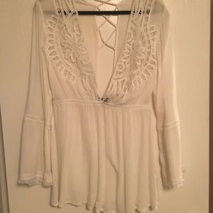 Topshop White Swim Suit Cover Up